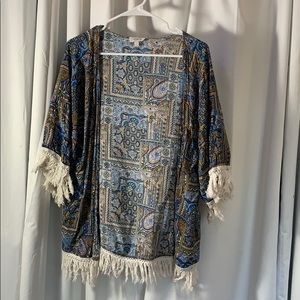 Floral printed kimono